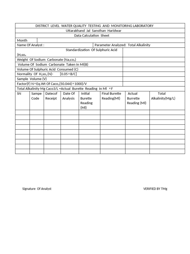 Calculation sheet of alkalinity pdf