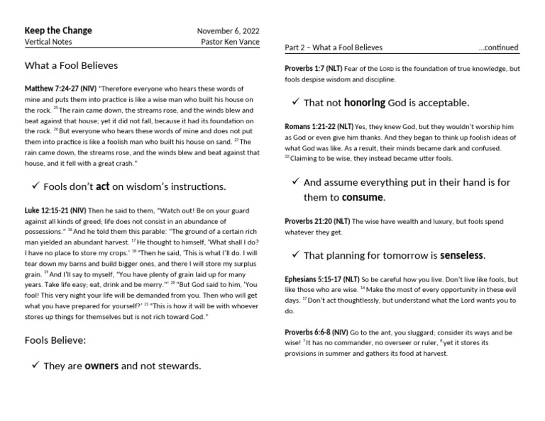 Keep the change notes 2 pdf book of proverbs wisdom
