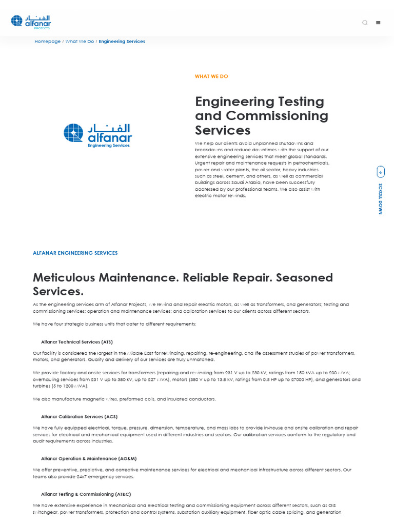Engineering Testing & Maintenance Services | PDF | Transformer ...