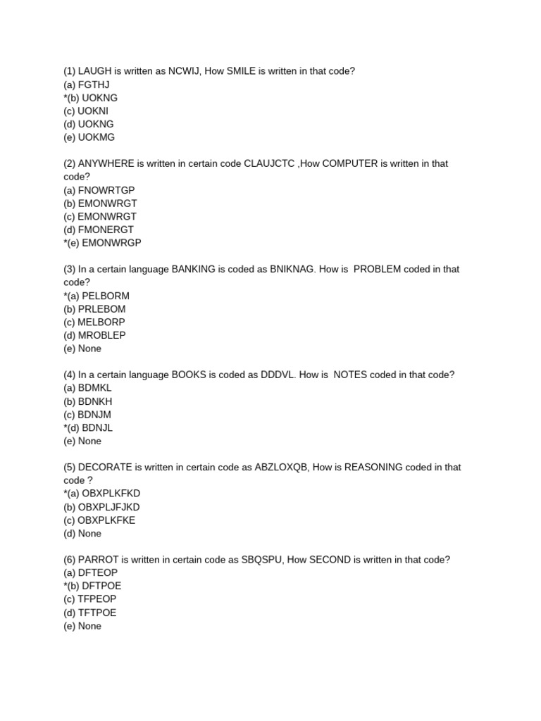 Code Language Puzzles and Solutions | PDF
