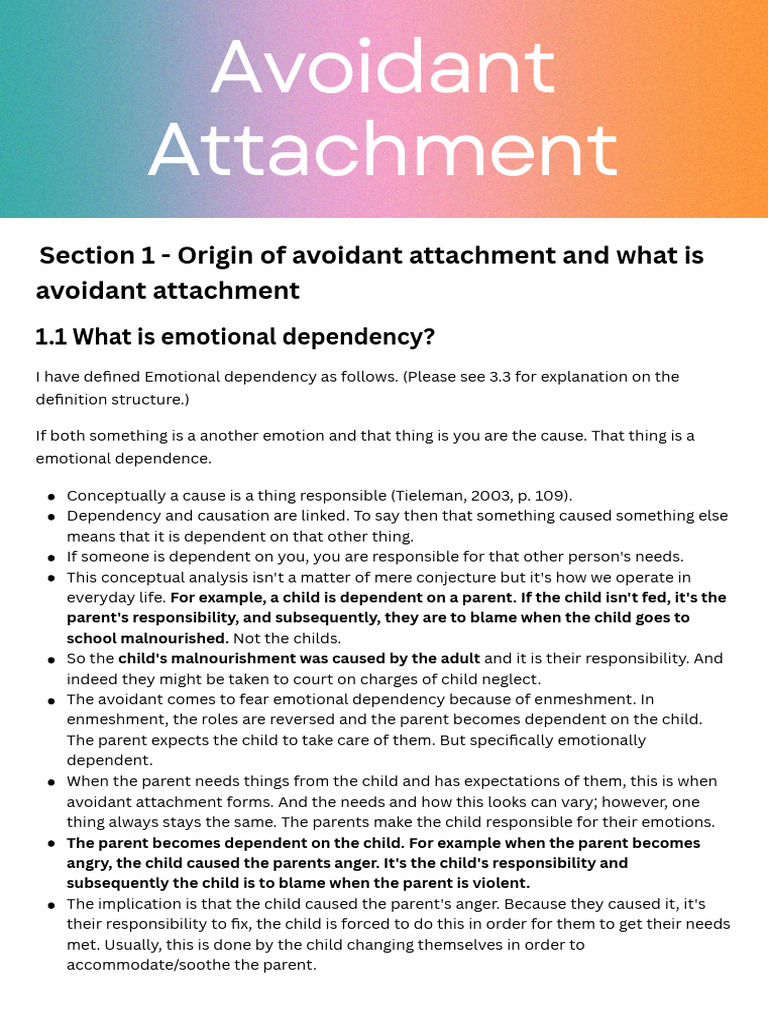 Understanding Avoidant Attachment Dynamics | PDF | Fear | Shame