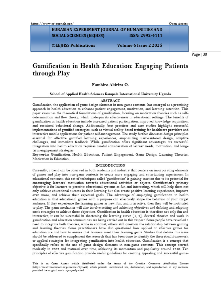 Gamification in Health Education | PDF | Motivation | Motivational
