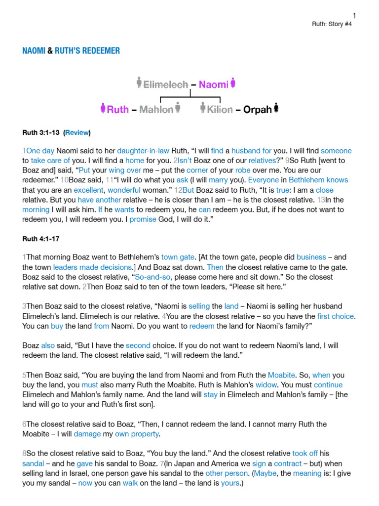 Ruth Story4 NaomiAndRuthsRedeemer Japanese | PDF | Ruth (Biblical ...