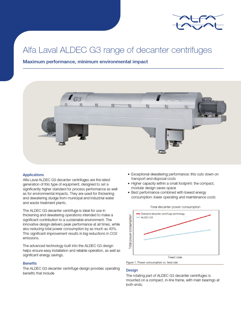 Alfa Laval ALDEC G3 Decanter Centrifuges | PDF | Mechanical Engineering