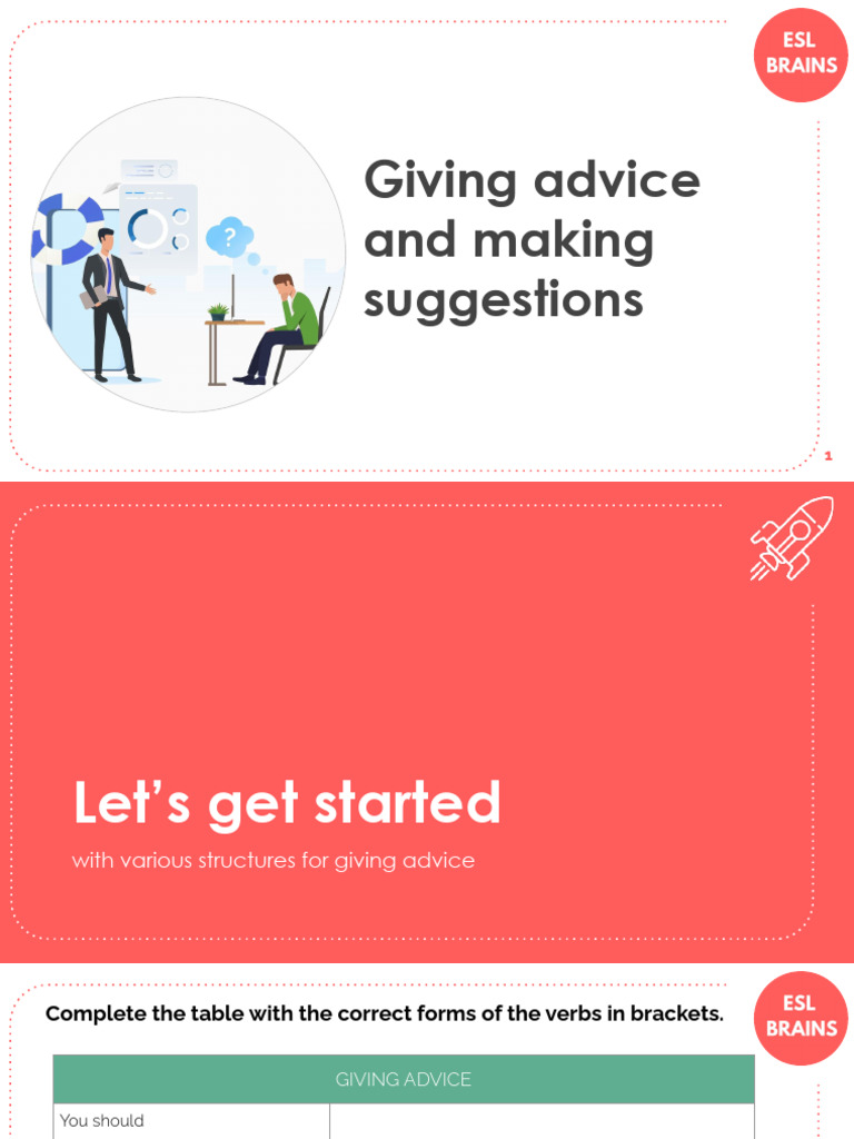 Giving Advice and Making Suggestions | PDF | Linguistics | Syntax