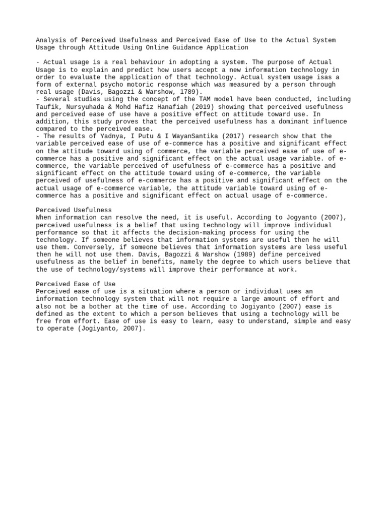 Impact of Usefulness on System Adoption | PDF | Usability | Information