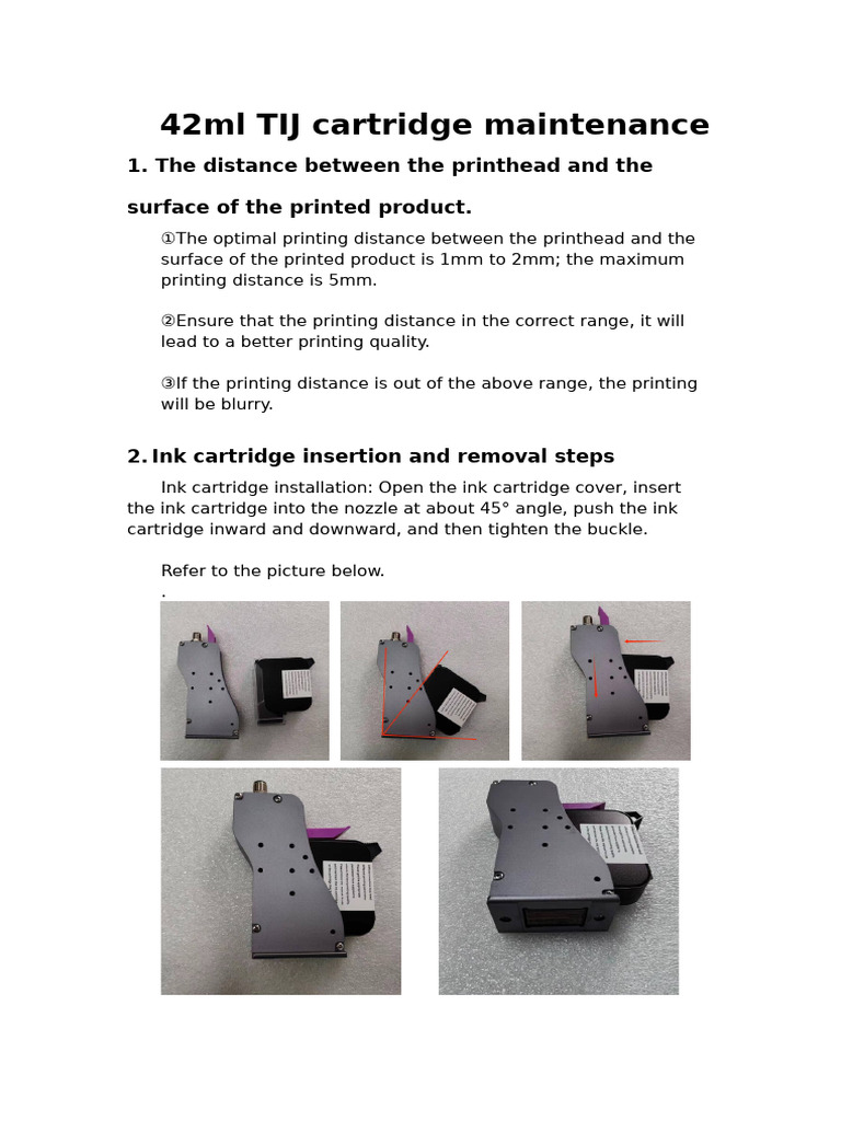 42ml TIJ Cartridge Maintenance Guide | PDF | Printing