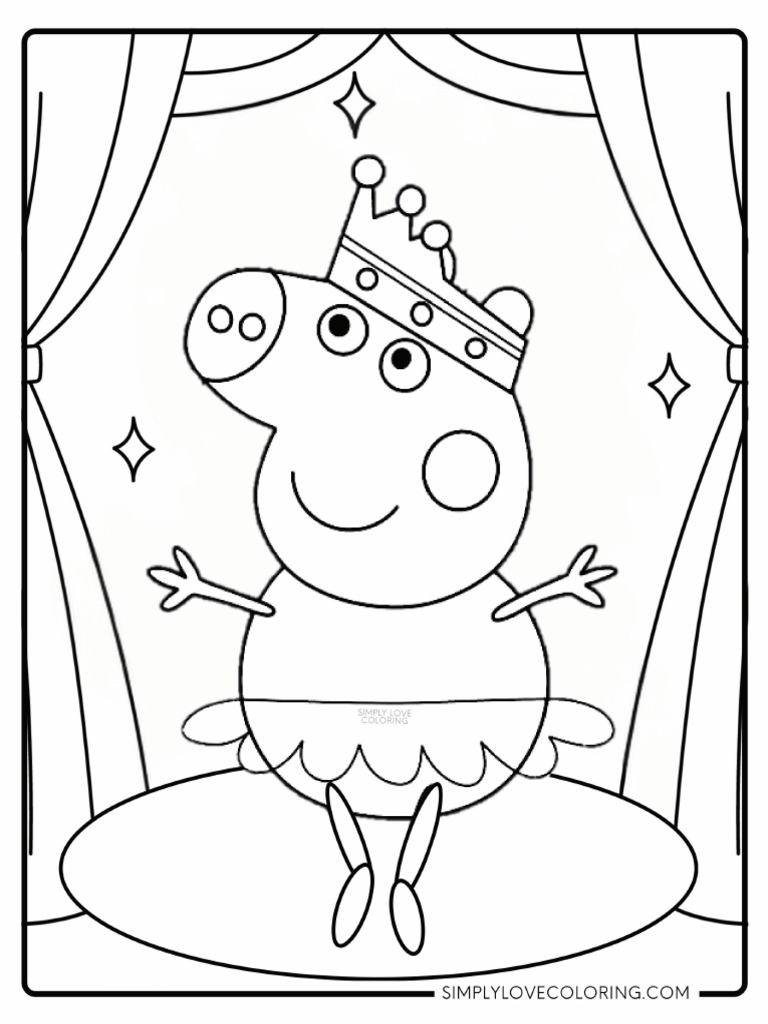 Ballerina Peppa Pig Coloring Pages | PDF