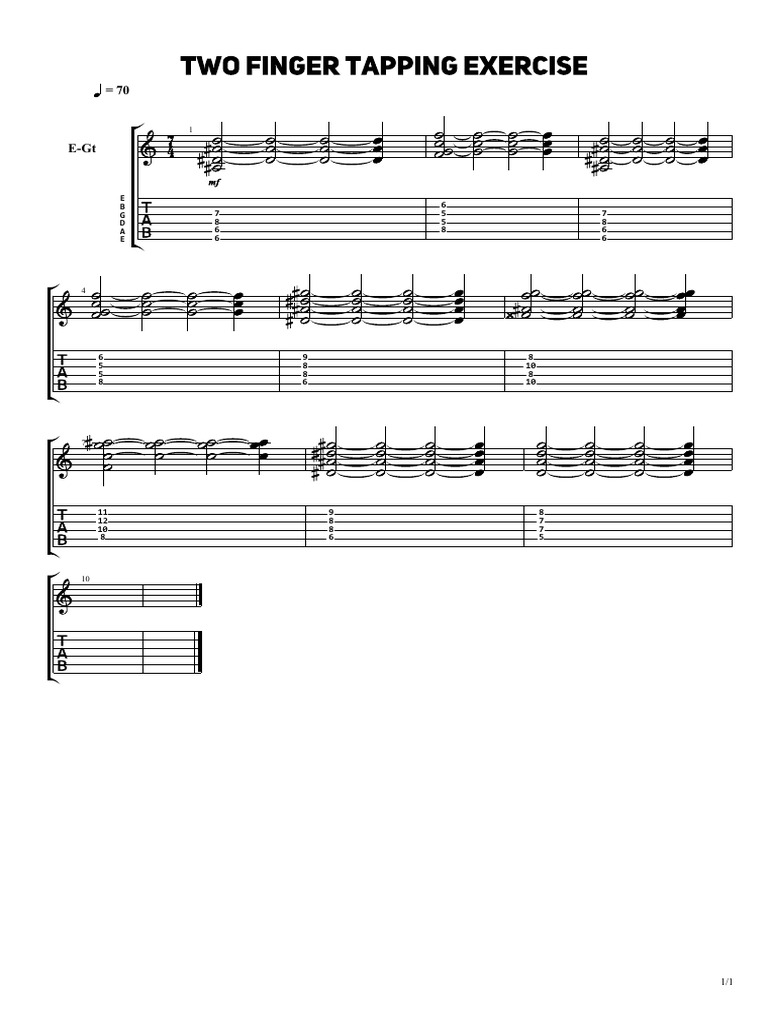 Exercices de tapping pour guitare | PDF