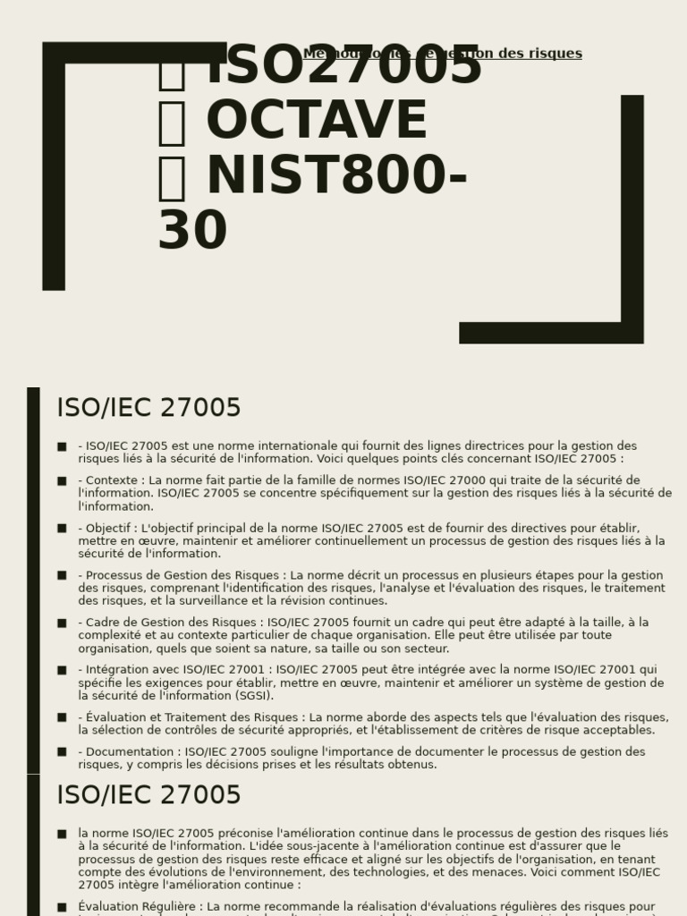Gestion des Risques selon ISO 27005 | PDF | Sécurité des systèmes d ...