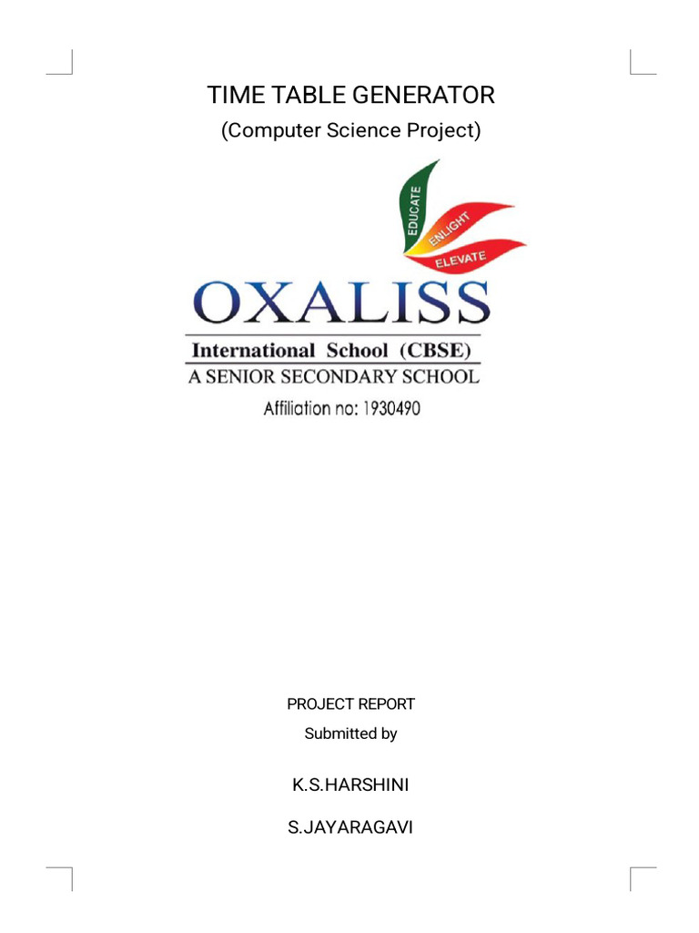 Time Table Management System Report | PDF | Databases | Usability