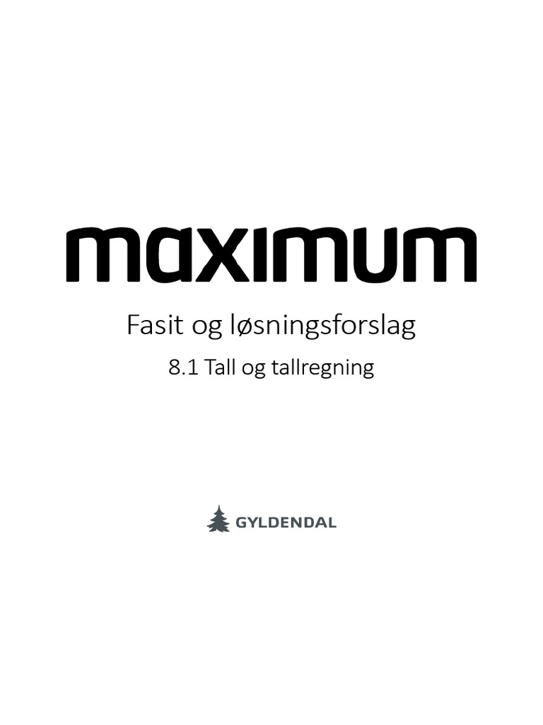 Fasit Maximum Tall Og Tallregning | PDF