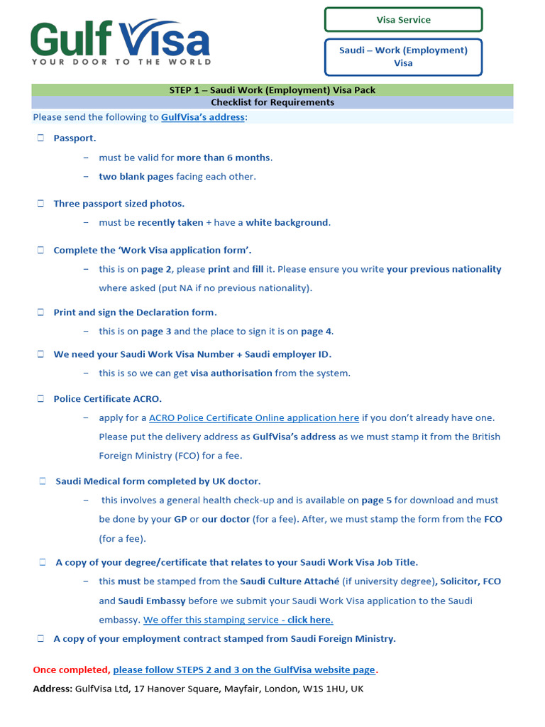Saudi Work Visa Application Guide | PDF | Travel Visa | Serology
