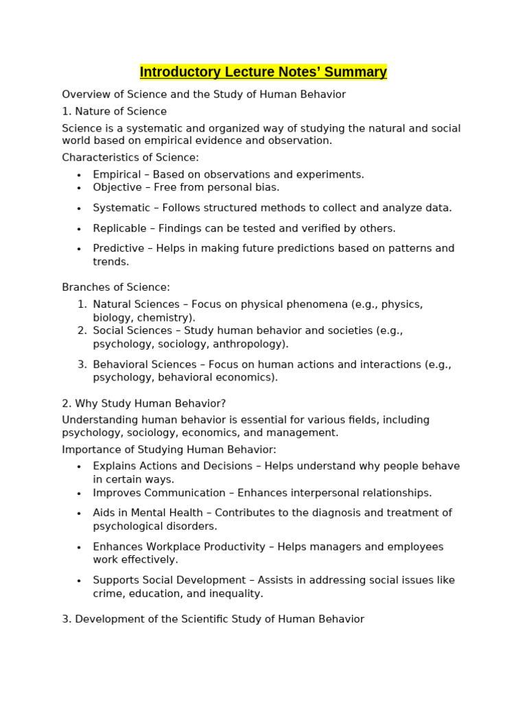 Understanding Human Behavior in Science | PDF | Psychology | Science