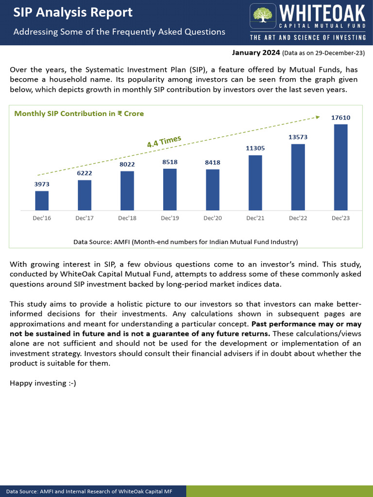 SIP Study by White Oak Capital MF January 2024 New cdbd8f875c | PDF ...
