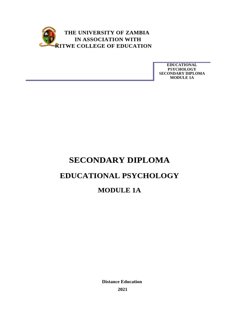 Edu Psych Module 1a Secondary Diploma-1 | PDF | Psychology | Science
