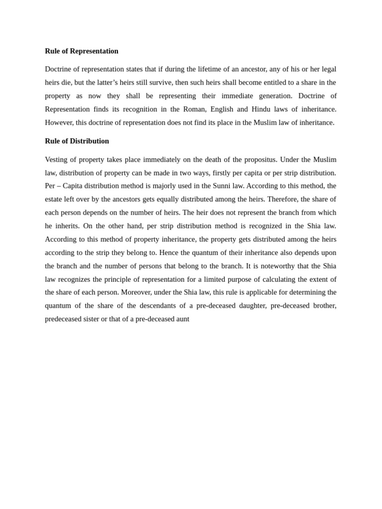 Doctrine of Representation in Inheritance | PDF
