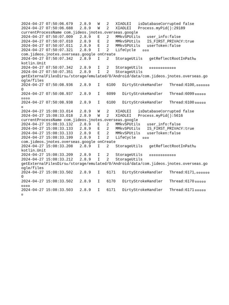 JNotes App Log Analysis Report | PDF