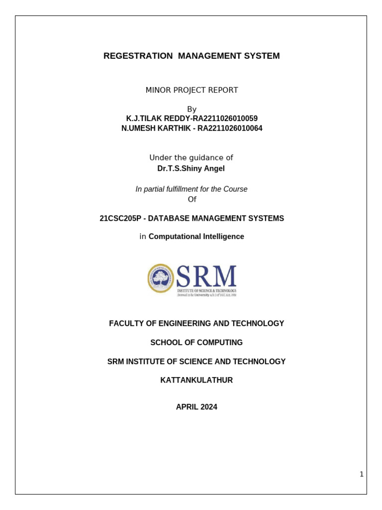 Student Data Management System Report | PDF | Databases | Password