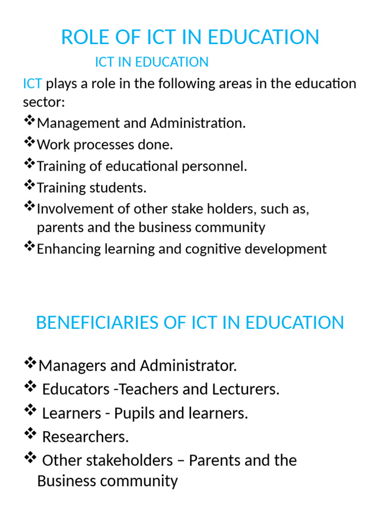 Impact of ICT on Education Systems | PDF | Educational Technology ...