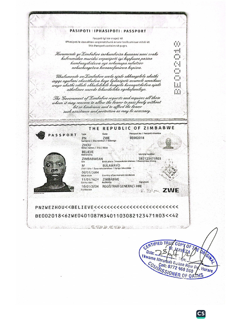 Passport Copy Scanning Guide | PDF