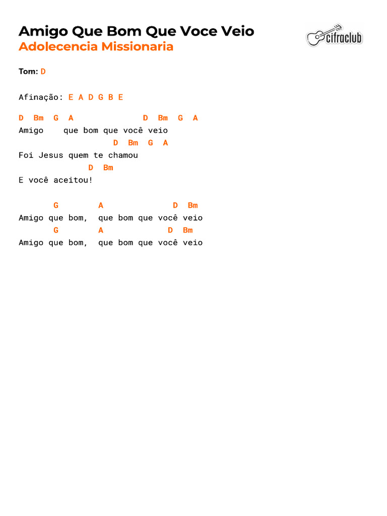 Amigo Que Bom Que Voce Veio | PDF