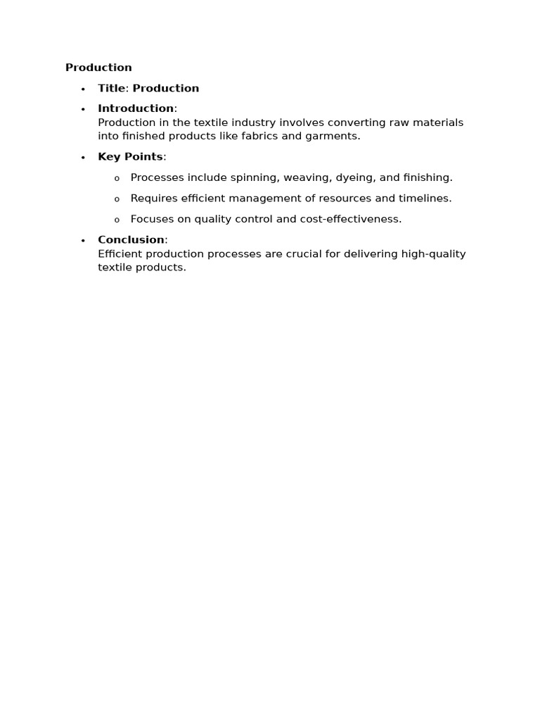 Textile Production Processes Explained | PDF
