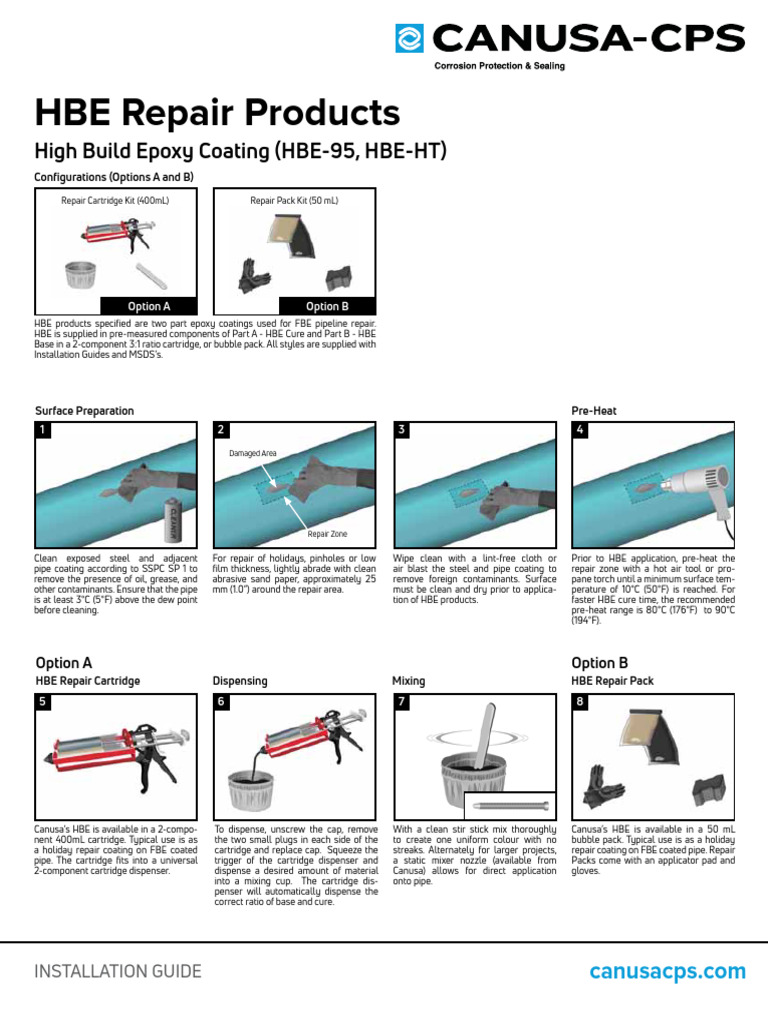 HBE Repair Products Installation Guide | PDF | Pipe (Fluid Conveyance ...