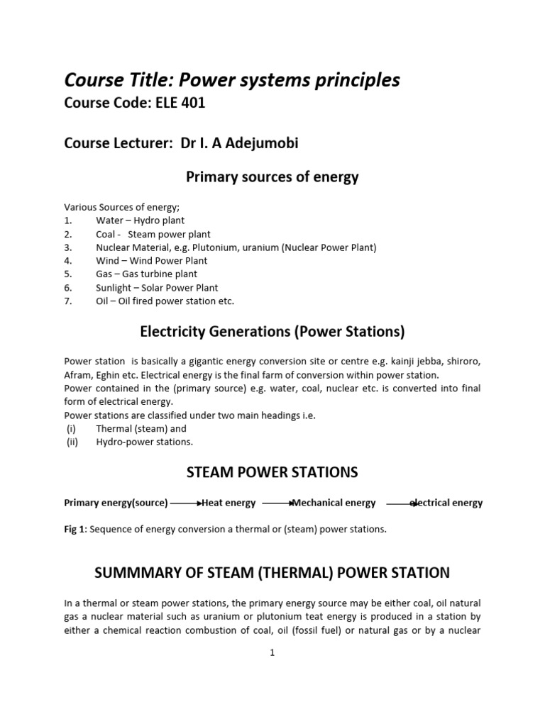 Power Systems Principles Overview | PDF | Nuclear Fuel | Power Station