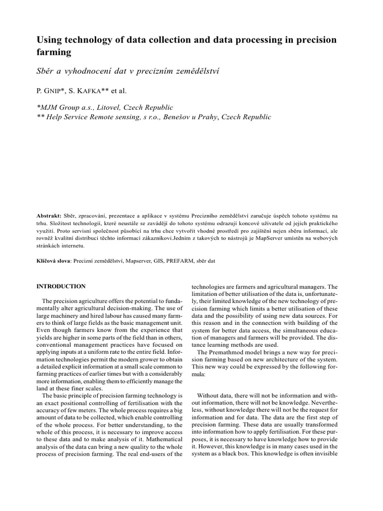 Technology Driven Precision Farming | PDF | Geographic Information ...