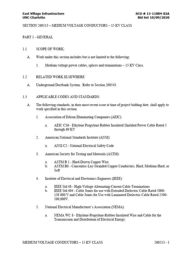 15 kV Medium Voltage Cable Specifications | PDF | Insulator ...