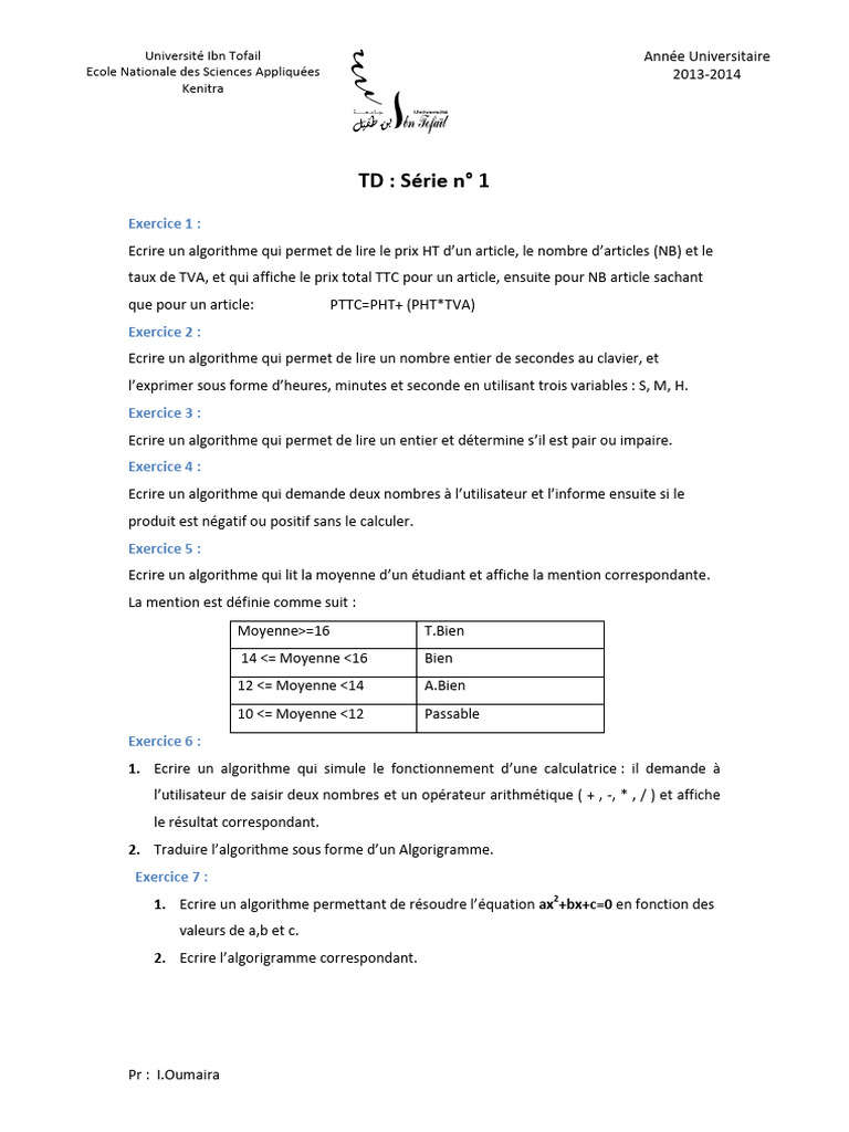 Algorithmes de base en programmation | PDF