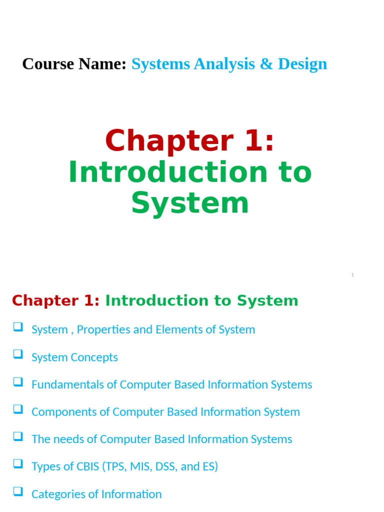 Introduction to Systems Analysis & Design | PDF | Information System ...