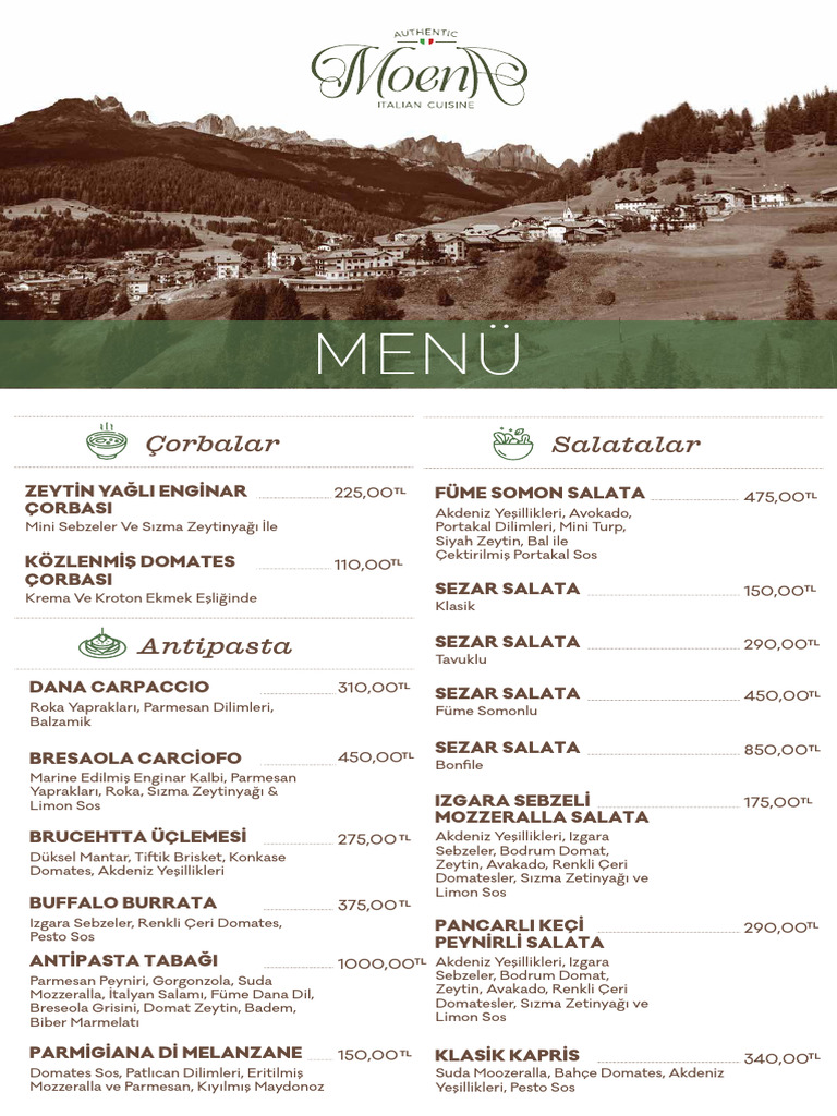 Menu Moenarestoran | PDF