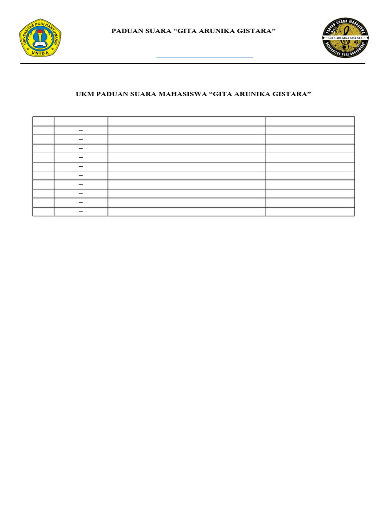 Rundown Mubes UKM Paduan Suara 2025 | PDF