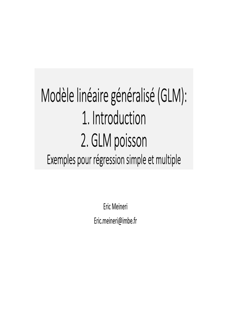 Modèle Linéaire Généralisé : GLM Poisson | PDF | Loi normale ...