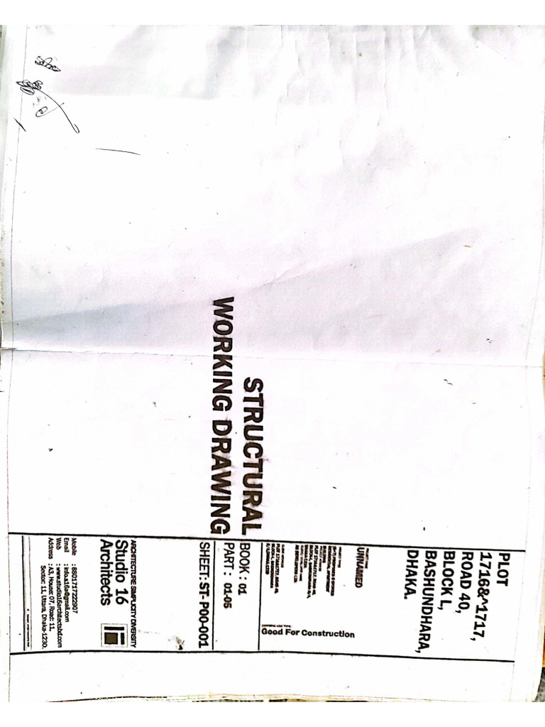 Structure Working Drawing - Bosundhara - Block-L | PDF