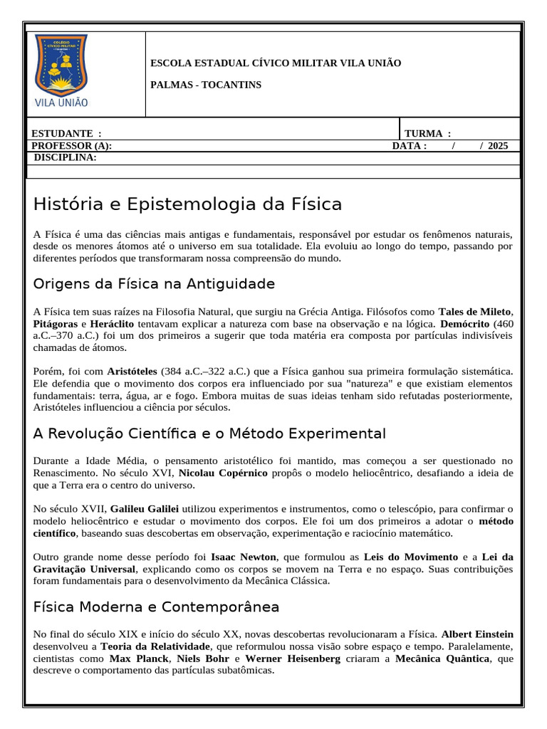 História e Epistemologia da Física | PDF | Física | Science