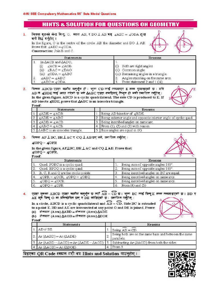 Hints and Solutions 2081 1 | PDF | Euclidean Geometry | Elementary Geometry