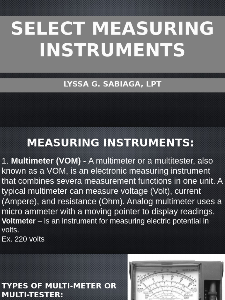 Overview of Measuring Instruments | PDF