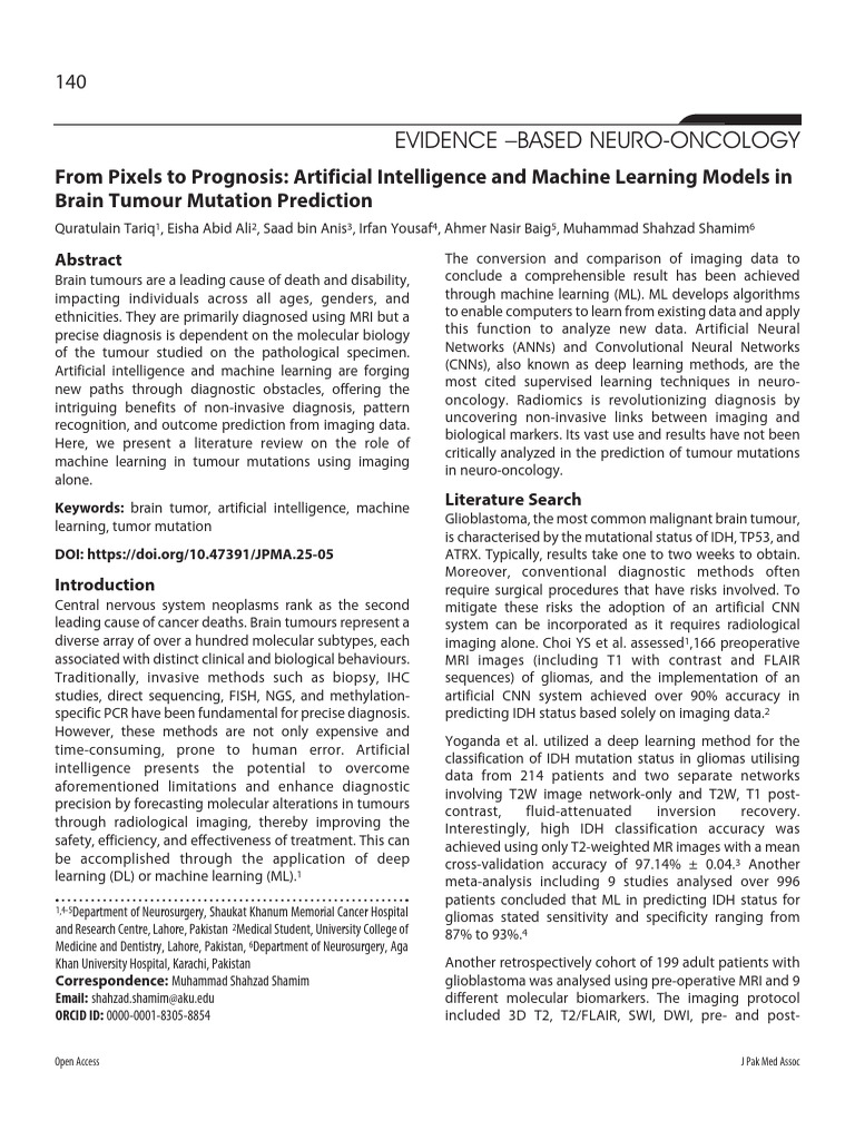 AI in Brain Tumor Mutation Prediction | PDF | Machine Learning | Brain ...