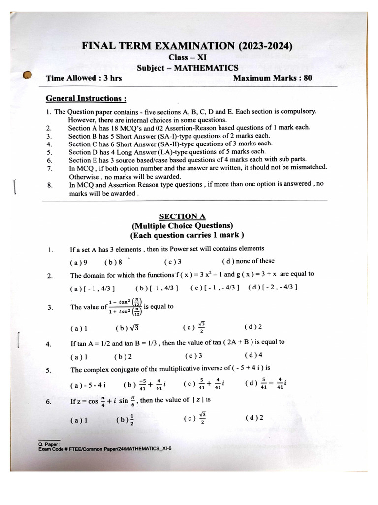 Maths SP 1 | PDF