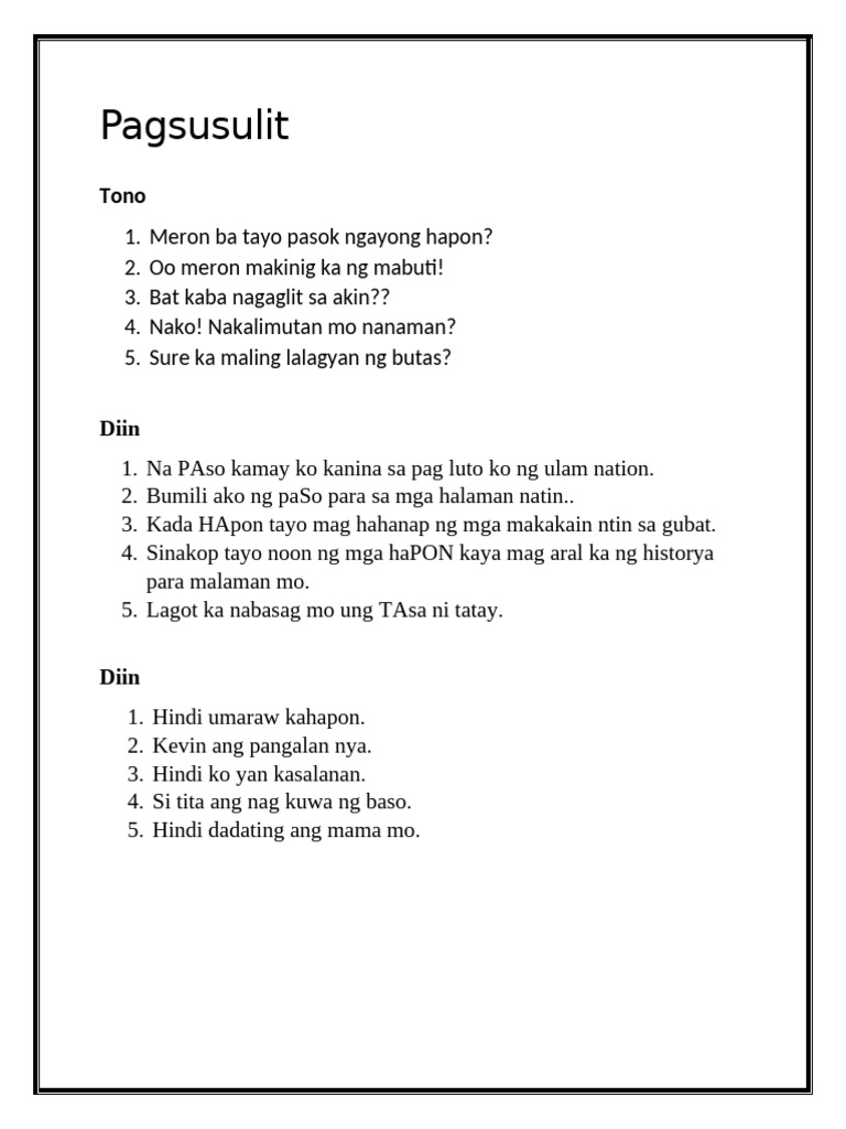 Pagsusuli 1 | PDF