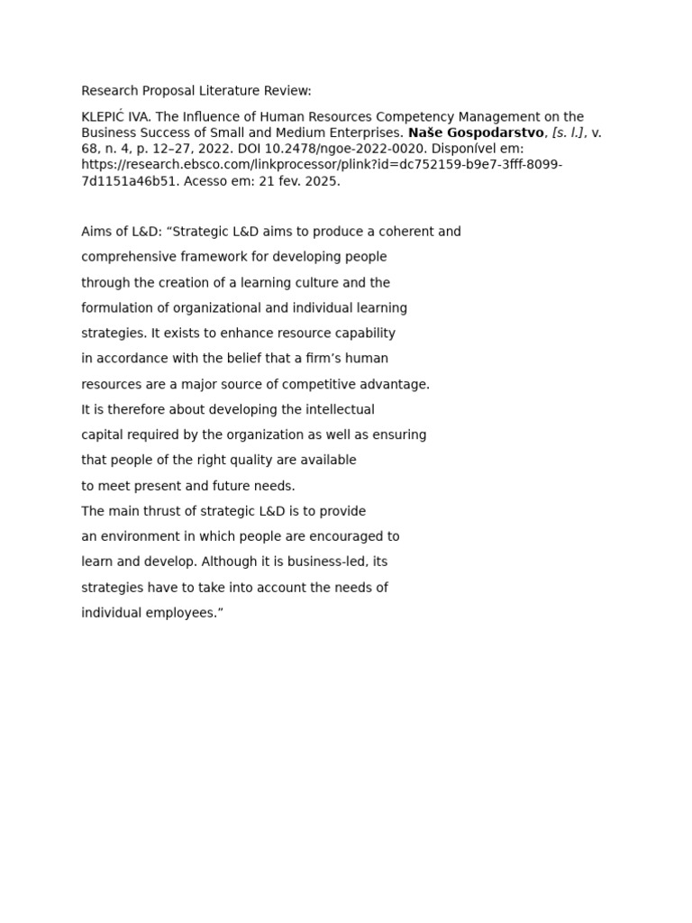 Research Proposal Literature Review | PDF
