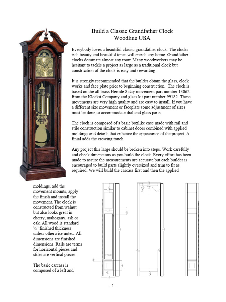 Building a Classic Grandfather Clock | PDF | Door | Cabinetry