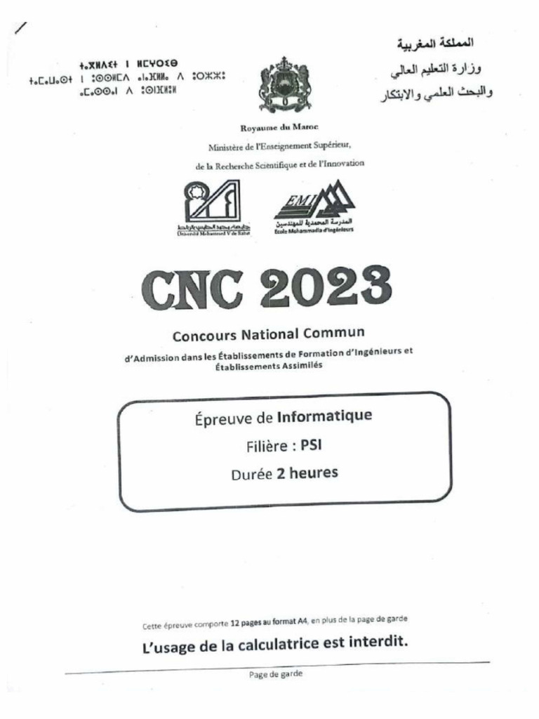 CNC PSI 2023 (Python) | PDF