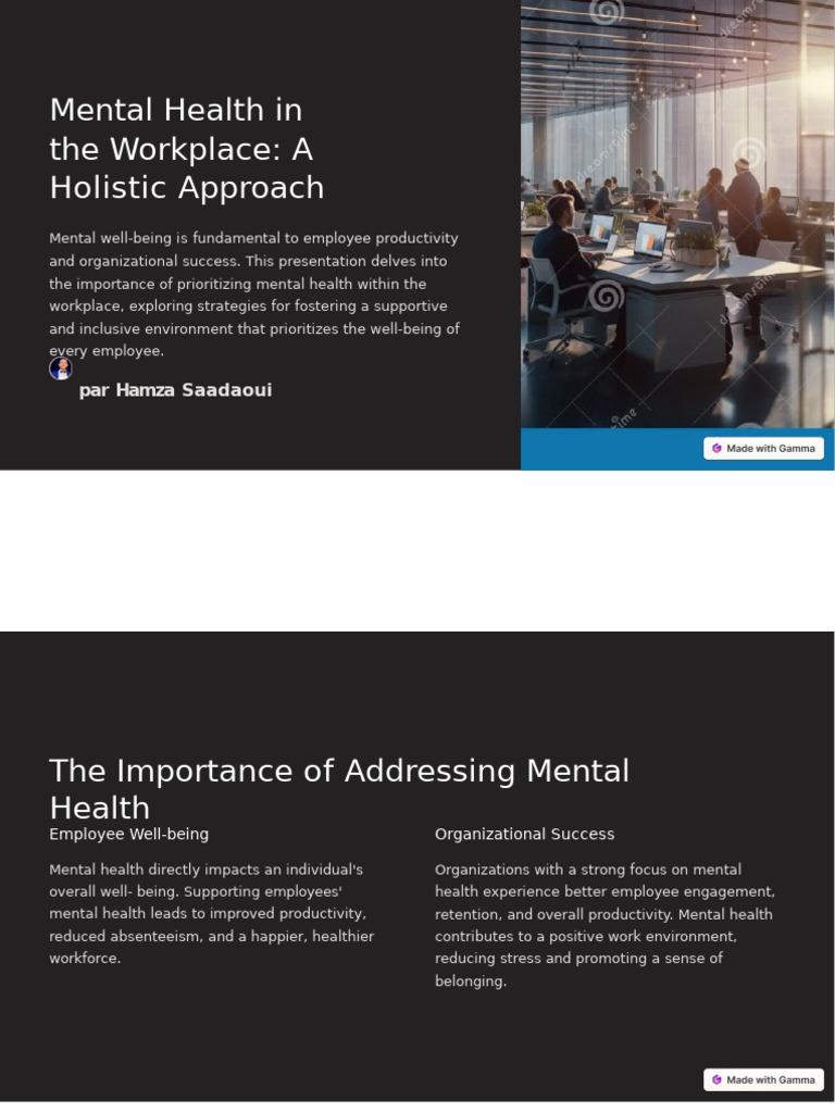 Mental Health in The Workplace A Holistic Approach | PDF | Occupational ...