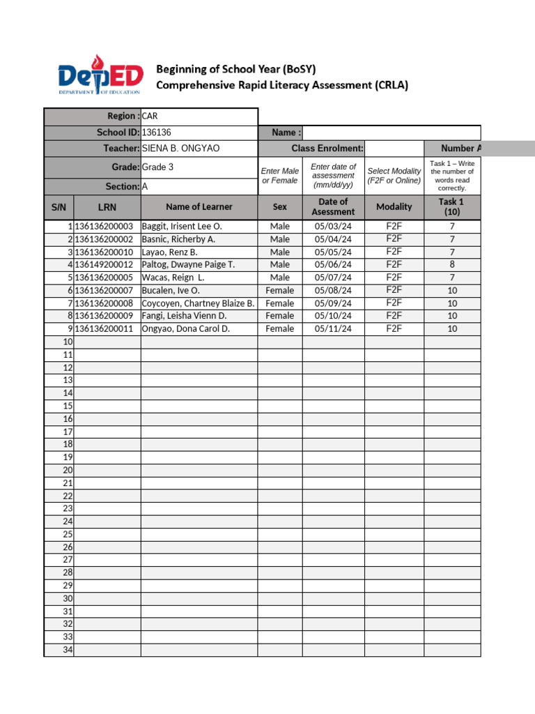 Crla eosy grade 3 pdf languages of asia linguistics