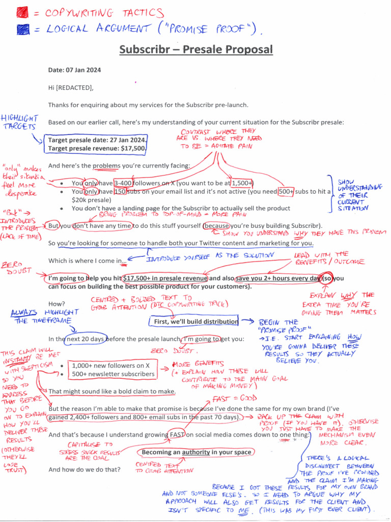 Presale Offer - $2,800 (Annotated) | PDF