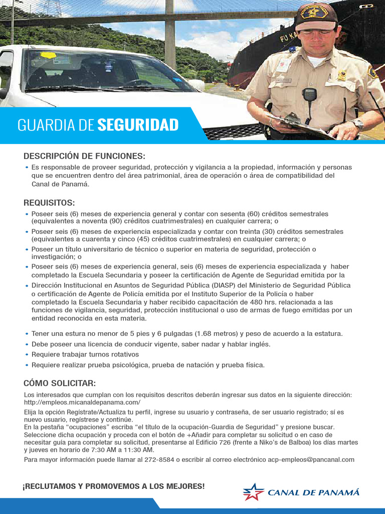 Empleo: Guardia de Seguridad ACP | PDF